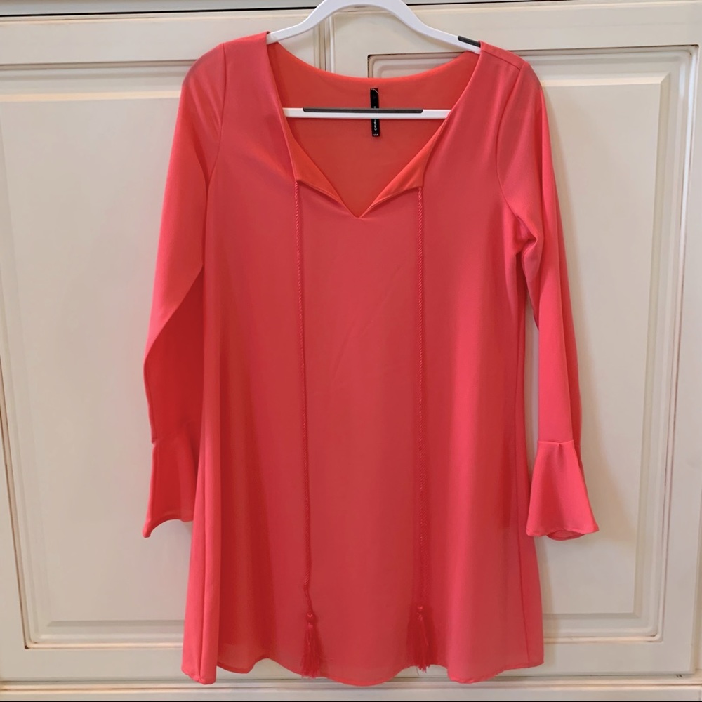 Mezzanine pink long sleeve mini dress